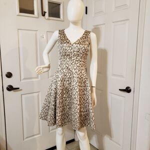 Vince Camuto Metallic Jacquard Fit & Flare Dress